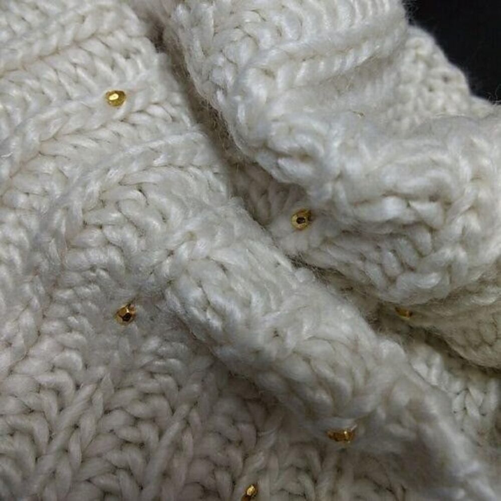 Betsey Johnson cream and gold scarf 2 piece set